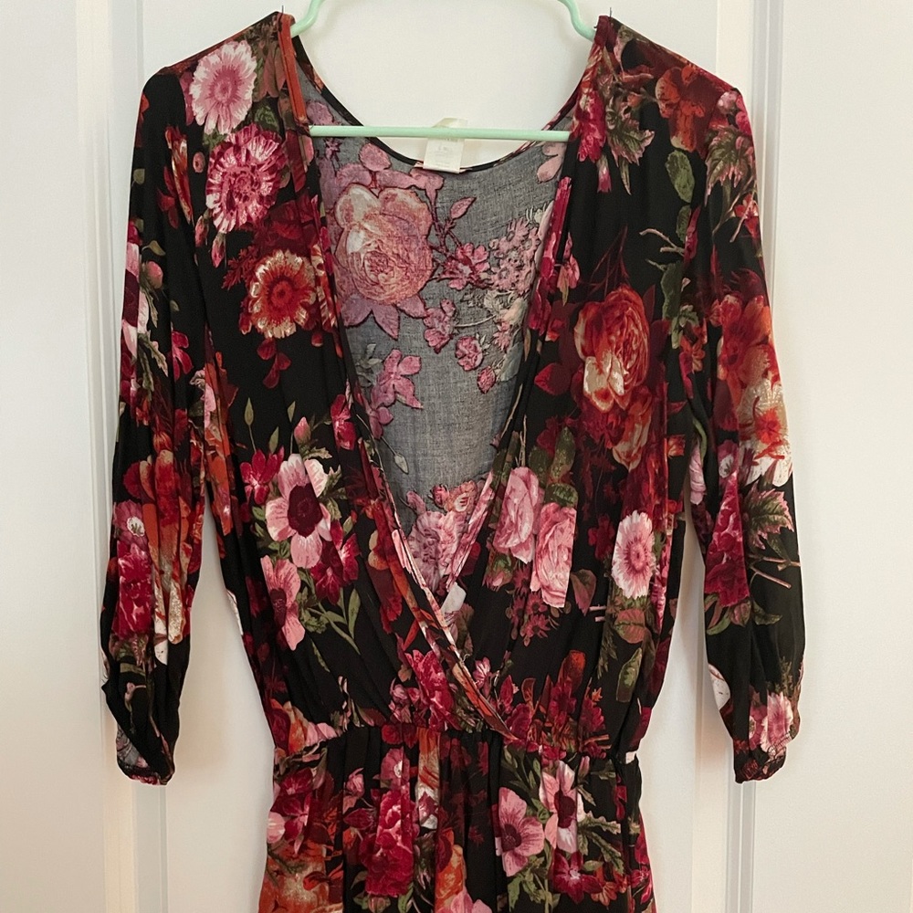 Fashion magazine 3/4 sleeve romper, size Large